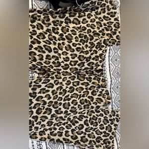Zara Leopard Print Wide Leg Pants - Black & Tan